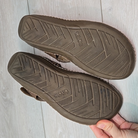 Taos Women Brown Hook&loop Leather Sandals Shoes Sz 8 - Picture 12 of 12